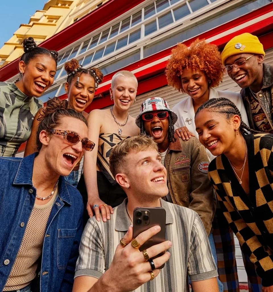 A group of friends taking a selfie together